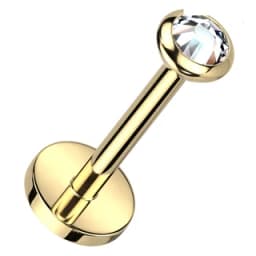 Bezel-set round CZ in implant-grade titanium