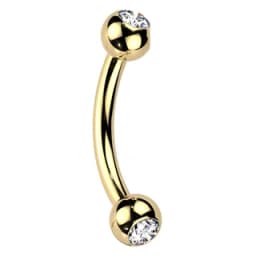 Curved barbell in implant-grade titanium