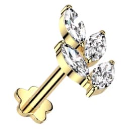 Marquise leaf cluster in implant-grade titanium