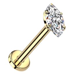 Marquise CZ in implant-grade titanium