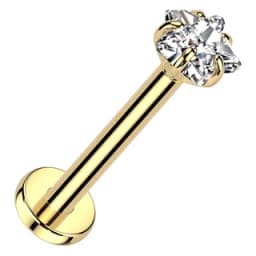 Prong-set round CZ, tall in implant-grade titanium
