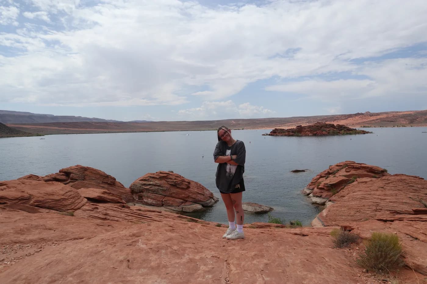 Syd by a red-rock reservoir in southern Utah